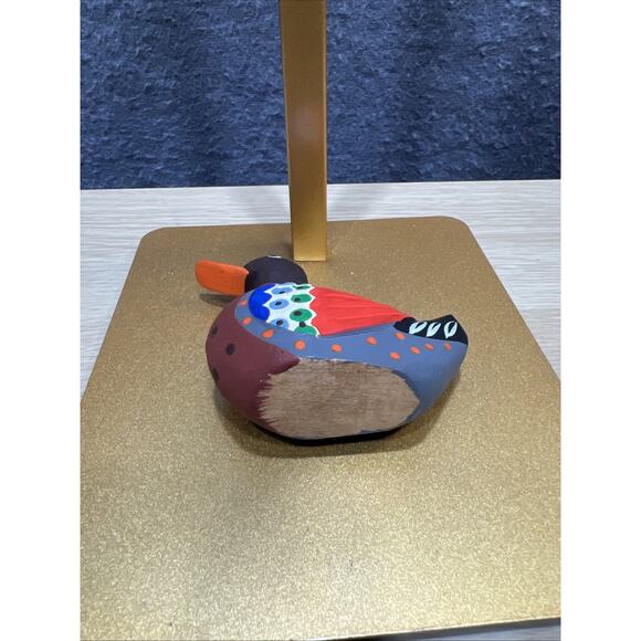 Korean Folk Art Hand Carved & Painted Wooden Wedding Duck - Picture 6 of 8